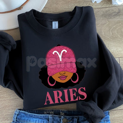 Zodiac Slay Girl Sweatshirt | Astrology Baddie Crewneck | Celestial Star Sign Jumper | Aesthetic Horoscope Gift for Her | Trendy Spiritual Graphic Pullover