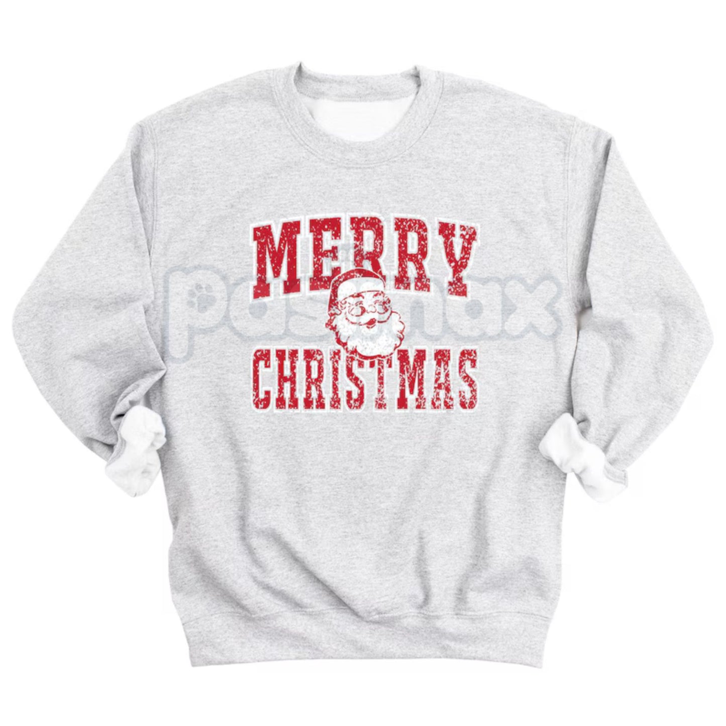 Retro Merry Christmas Santa Sweatshirt | Vintage Holiday Crewneck Jumper | Nostalgic Graphic Top