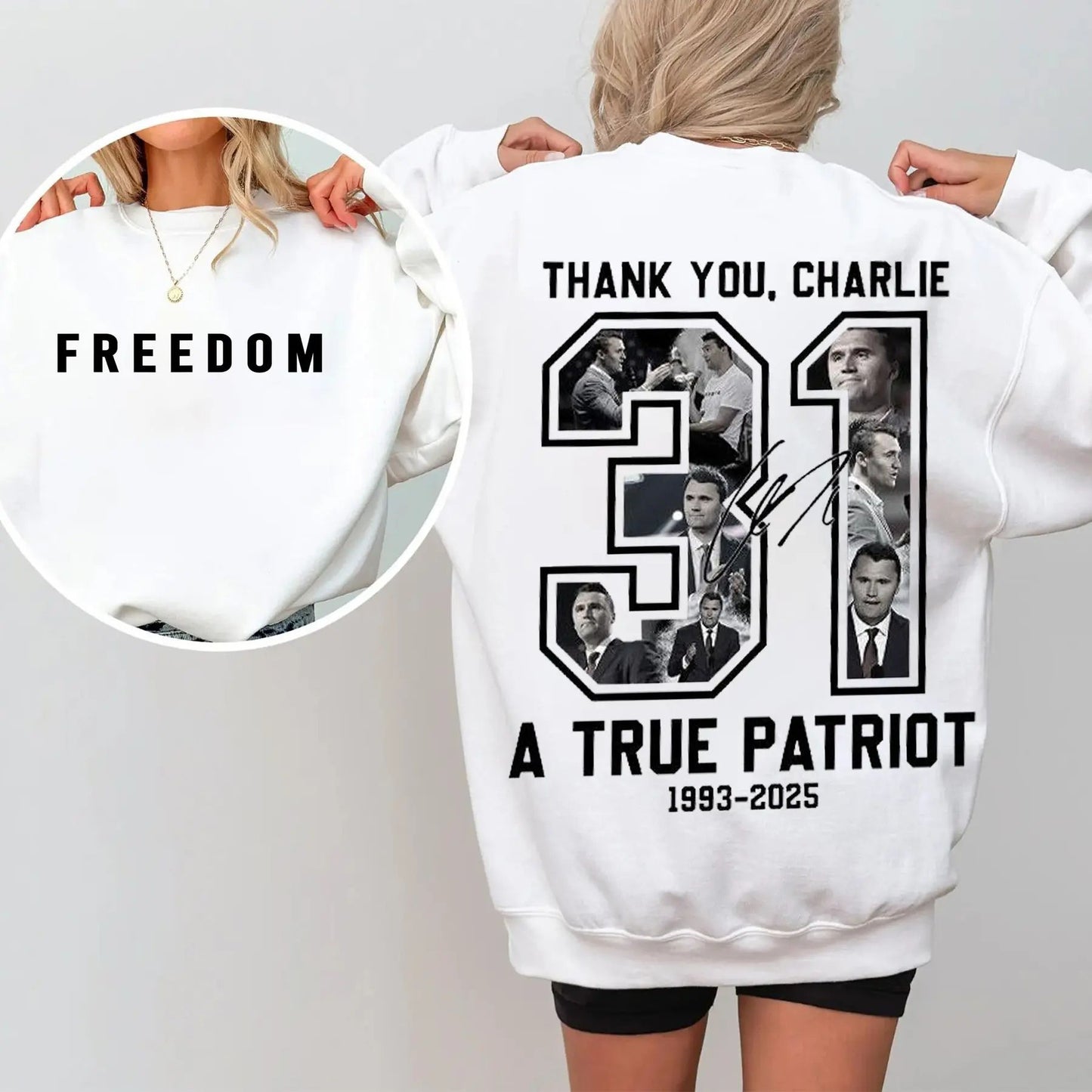 Freedom Charlie Kirk Sweatshirt – Patriotic Political Top