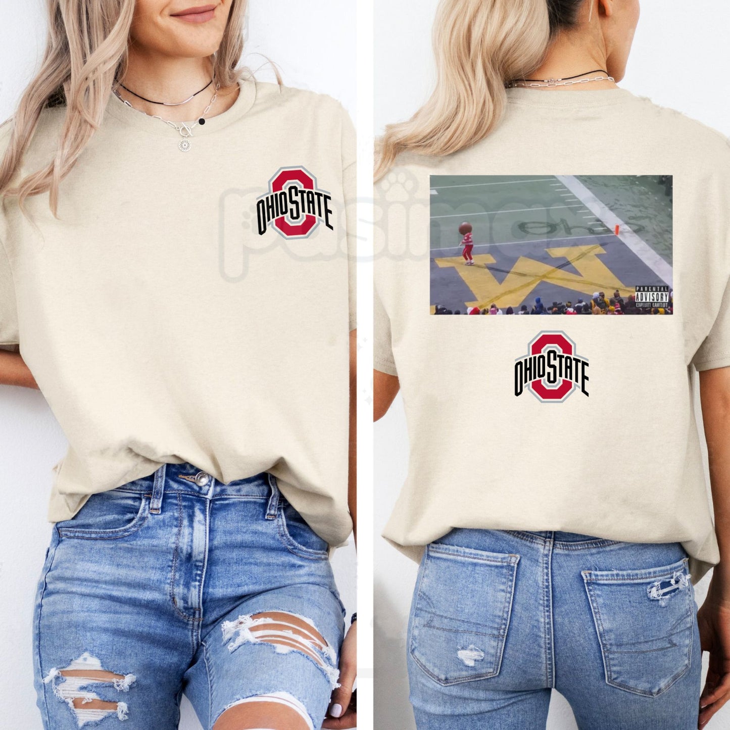 Brutus Buckeye Ohio Snow 2-Sided Unisex Shirt - Ohio State Mascot Winter Tee, OSU Fan Cold Weather Apparel, Buckeye Graphic Gift
