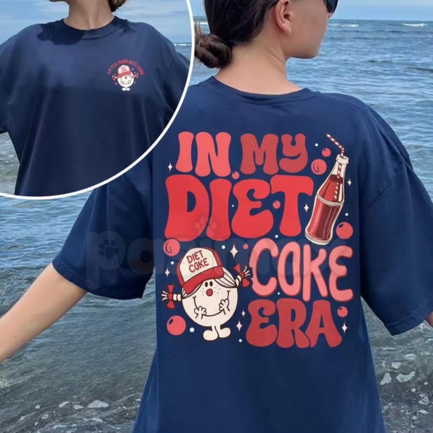 2-Sided "In My Diet Coke Era" Comfort Colors® T-Shirt – Trendy Soda Lover Graphic Tee, Retro Aesthetic Diet Coke Era Shirt, Aesthetic Coquette Bow Top