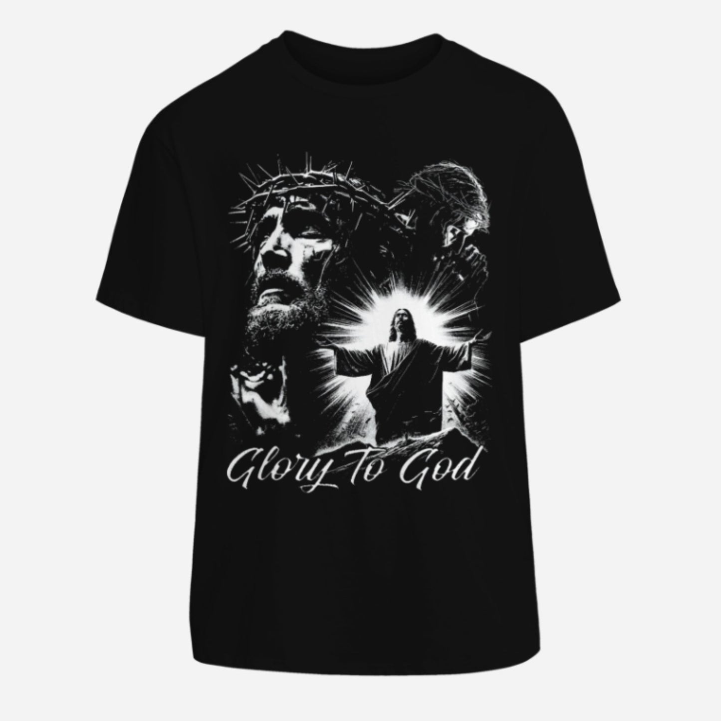 "Glory To God" Jesus T-Shirt - Y2K Rap Streetwear, Vintage Christian Graphic Tee