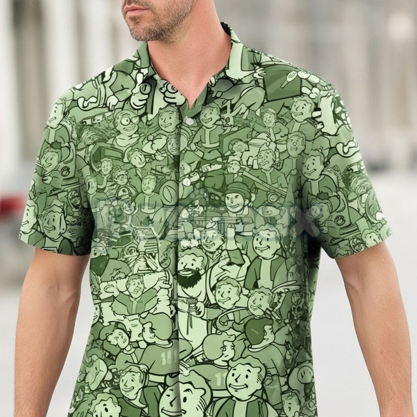 Fallout Compilation Maxi Hawaiian Shirt – Ultimate Gaming Tropical Shirt, Gift For Fans, Summer Fandom Apparel