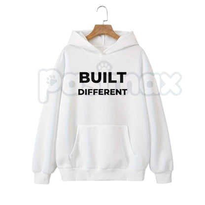 Built Different Graphic Hoodie – Gym Workout Gymbro Pullover, Motivational Fitness & Streetwear Sweatshirt, Unisex Heavy Blend
