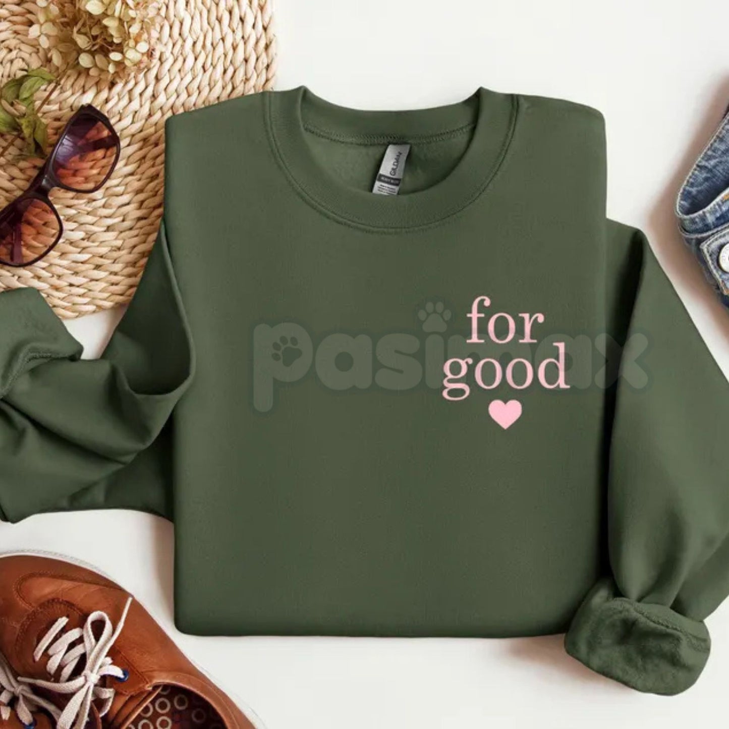 "For Good" Statement Sweatshirt | Minimalist Positive Message Crewneck | Ethical Wear Jumper