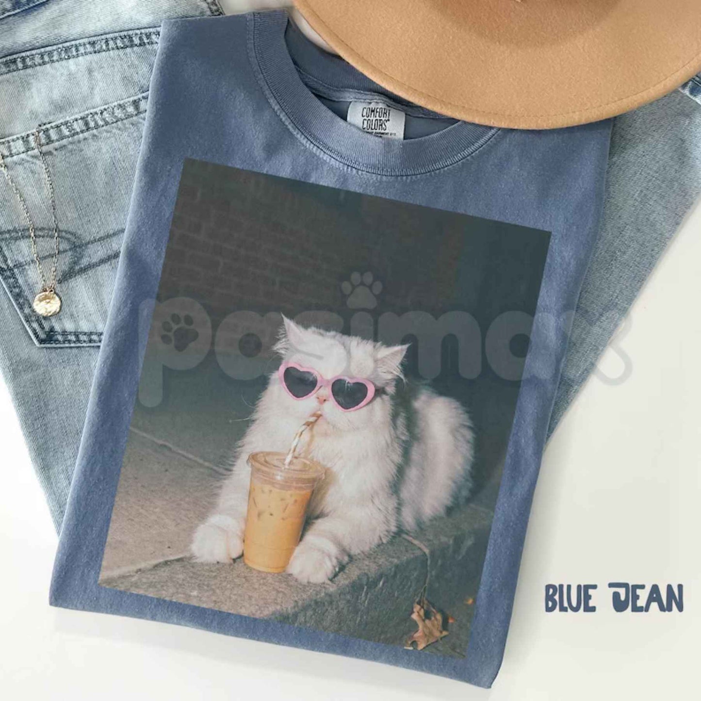 Persian Cat Iced Coffee Vintage Graphic Tee