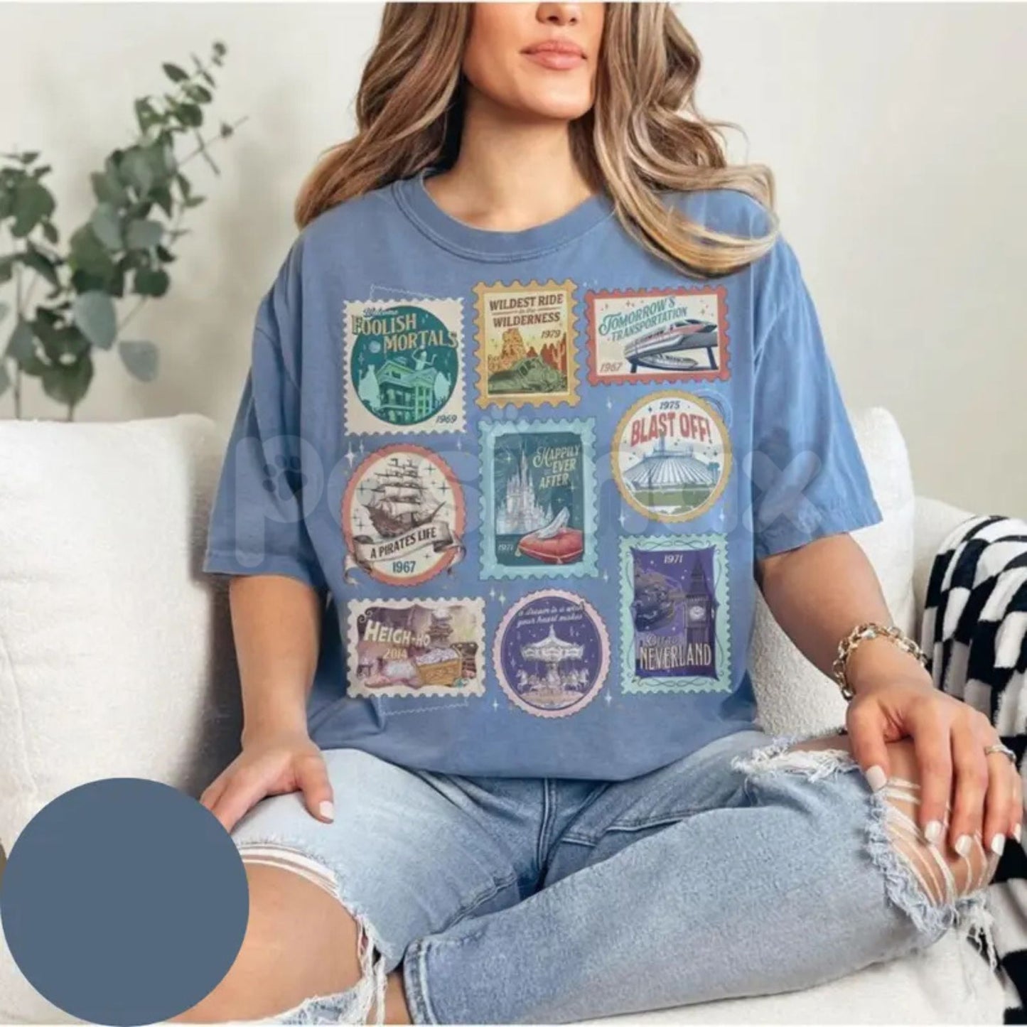 Comfort Colors® Vintage Theme Park Stamps T-Shirt – Retro 2026 Castle Family Matching Trip Shirt, Happy Ever After Land Graphic Tee, Wildest Ride Gift