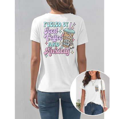 "Iced Coffee" Self-Care T-Shirt - Comfortable Tee for Mental Health, Everyday Graphic Apparel
