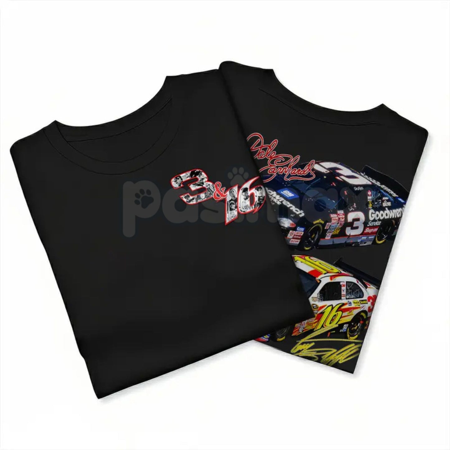 Vintage Racing Legacy 3 & 16 Stock Car T-Shirt - Retro Double-Sided Racing Tee, Classic 90s Bootleg Style Stock Car Apparel, Motorsports Heritage Fan Shirt