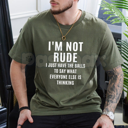 "I'm Not Rude" Funny Sarcastic T-Shirt – I Just Say What Everyone’s Thinking Graphic Tee, Premium 100% Cotton Brutal Honesty Top, Soft Lived-In Heavyweight Socially Awkward Statement Shirt, Made in USA