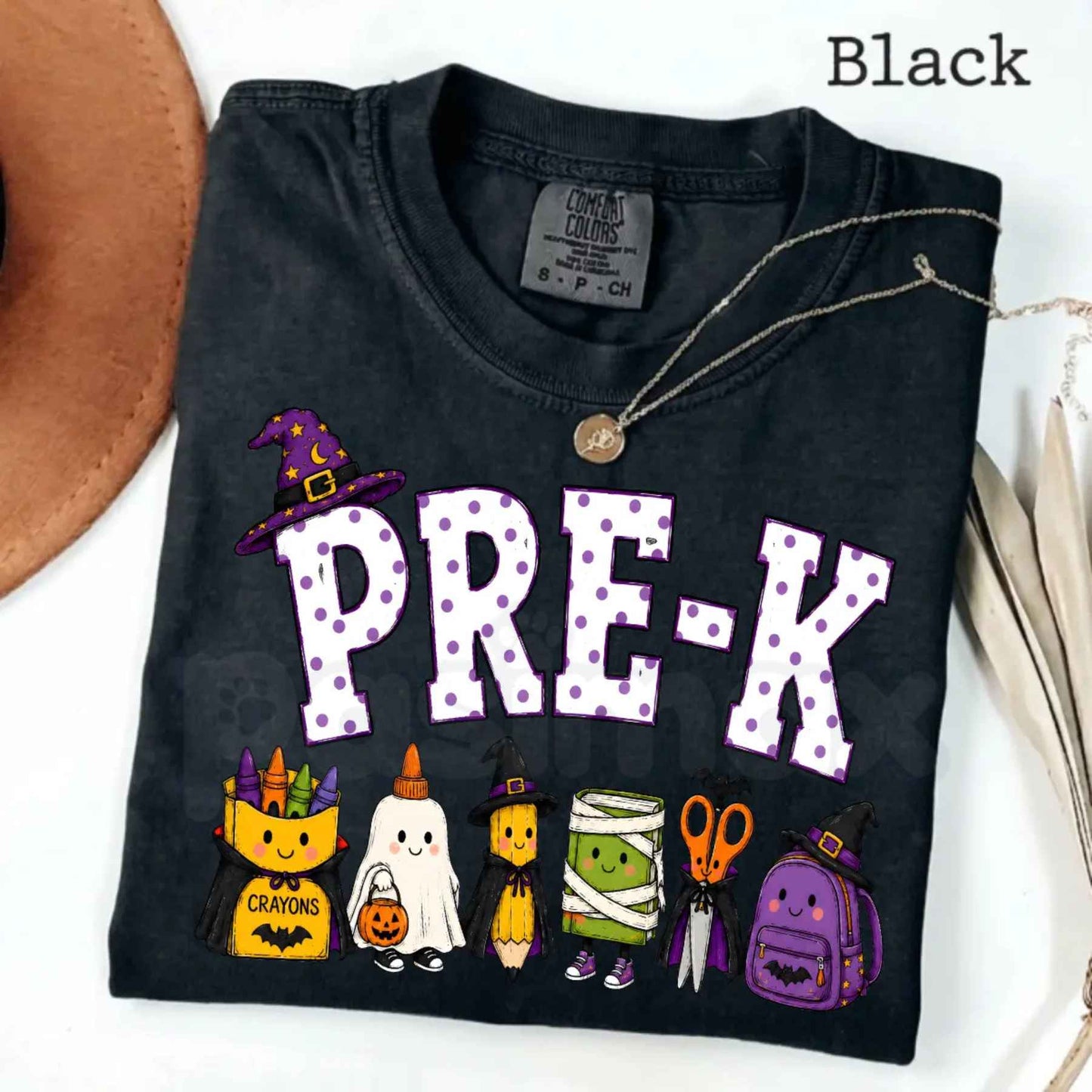 Comfort Colors® Halloween Teacher T-Shirt – Spooky Pencil Graphic Tee, Cute Fall Classroom Unisex Top & Gift