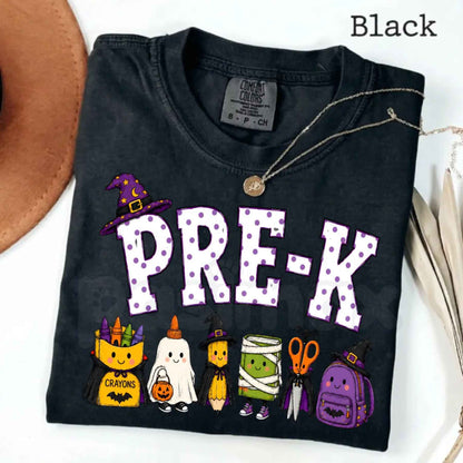 Comfort Colors® Halloween Teacher T-Shirt – Spooky Pencil Graphic Tee, Cute Fall Classroom Unisex Top & Gift