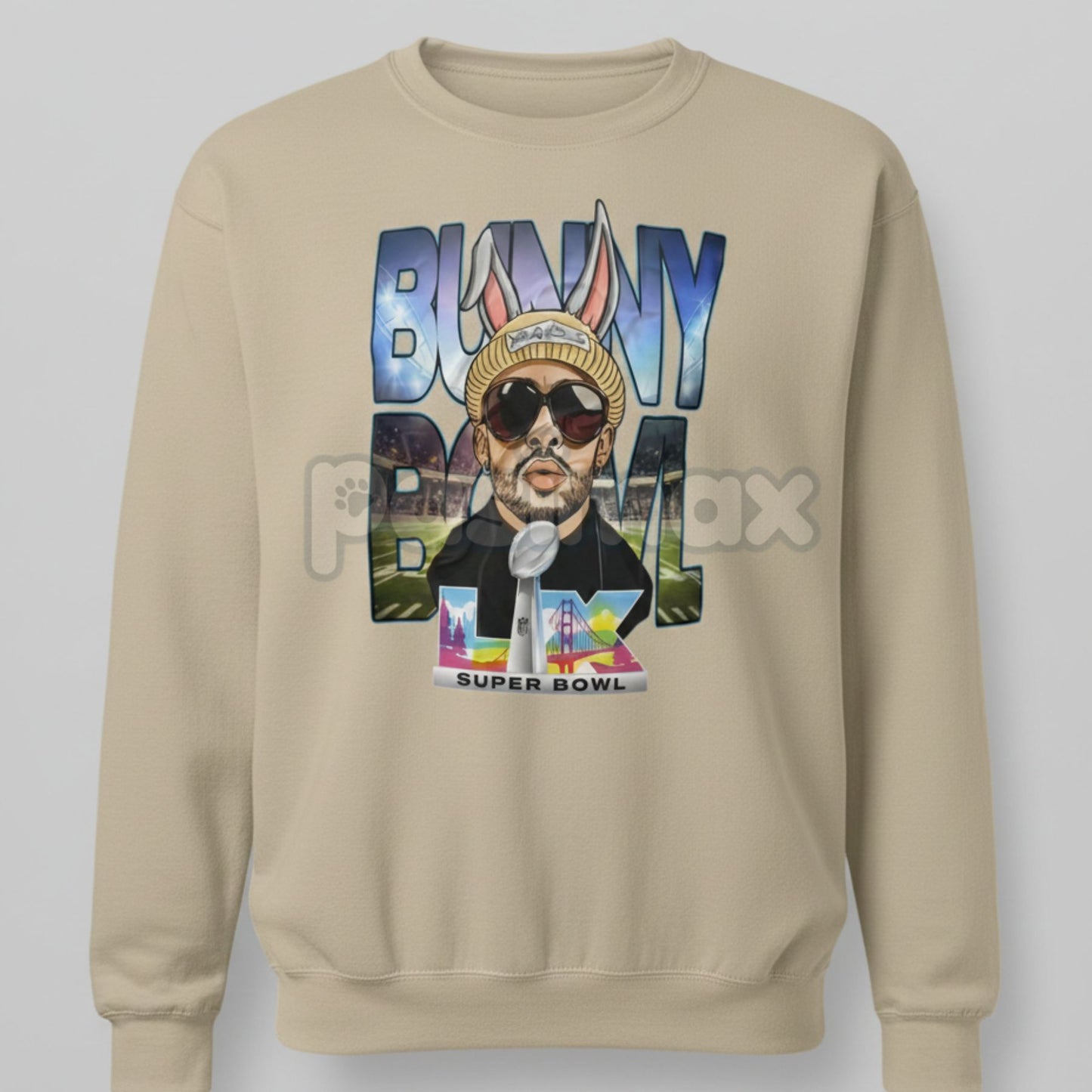 Bunny Bowl Super Bowl Sweatshirt | Cute Football Bunny Crewneck | Game Day Bunny Graphic Jumper | I'm Just Here for the Bunny Bowl Pullover | Retro Sports Aesthetic Shirt | Funny Super Bowl Gift