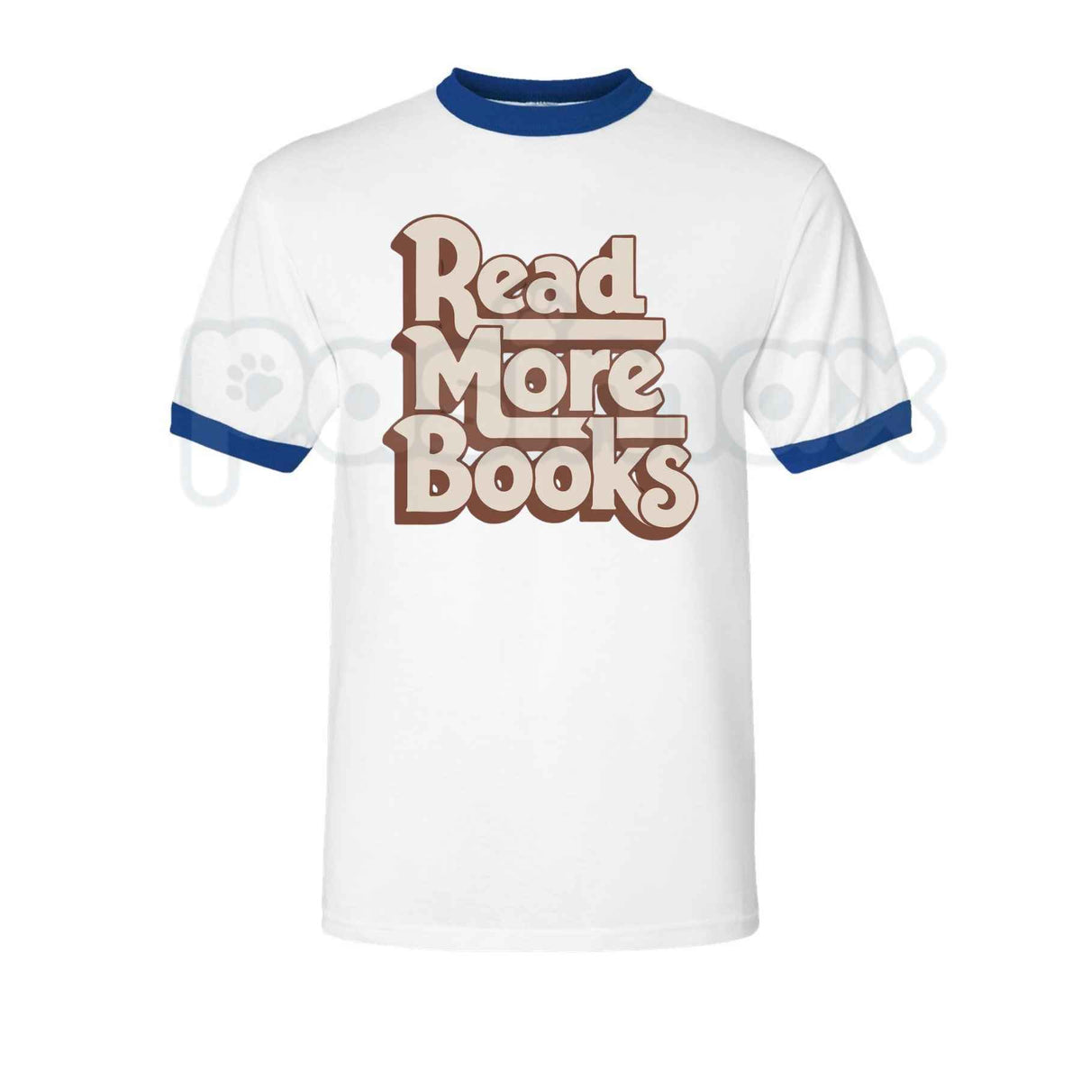 Read More Books Ringer Tee – Retro Book Lover Contrast Collar Shirt, Vintage Literary Aesthetic Unisex Graphic Tee