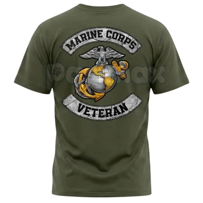 American Veteran Patriotic T-Shirt – Premium 100% Cotton Military Tribute Tee, United States Veteran Graphic Top, Soft Lived-In Heavyweight Service Member Shirt, Made in USA