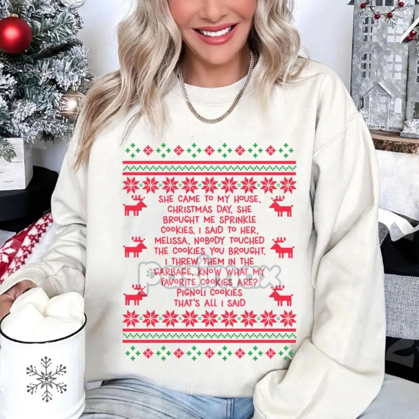 She Brought Me Sprinkle Cookies Sweatshirt – Funny Ugly Christmas Quote Top