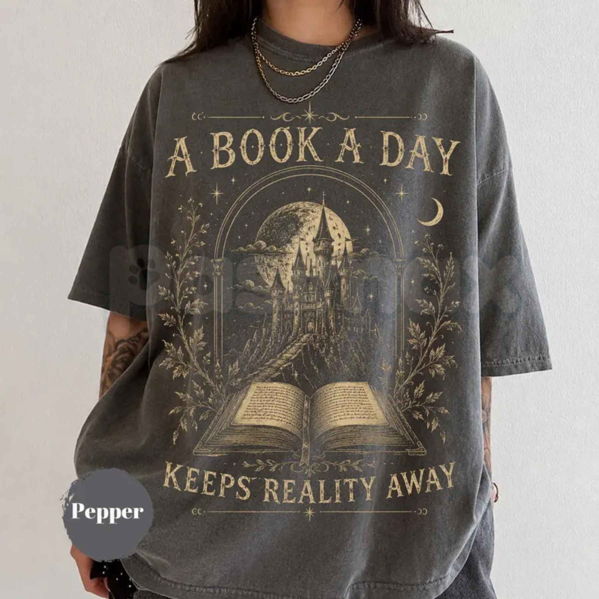 Comfort Colors® A Book a Day Dragon T-Shirt – Fantasy Reader Graphic Tee, Cozy Bookworm Book Club Unisex Top & Gift