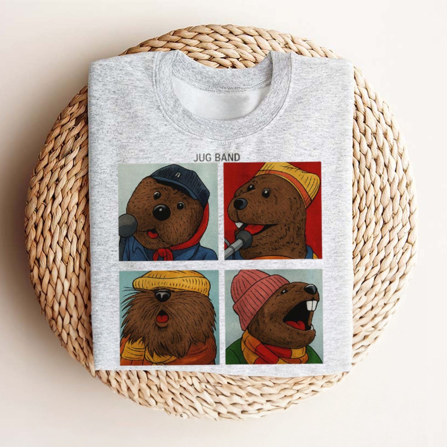 Retro Jug Band T-Shirt - Funny Animal Quartet Graphic Tee, Vintage Music Lover Shirt