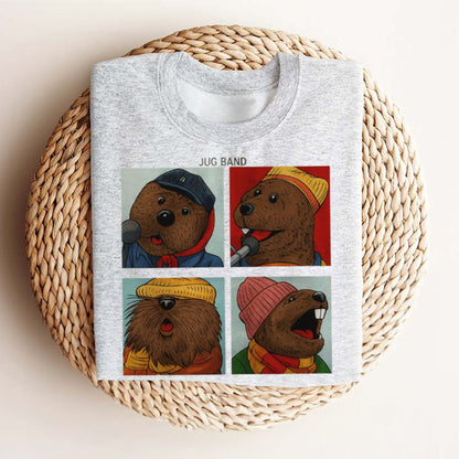 Retro Jug Band T-Shirt - Funny Animal Quartet Graphic Tee, Vintage Music Lover Shirt
