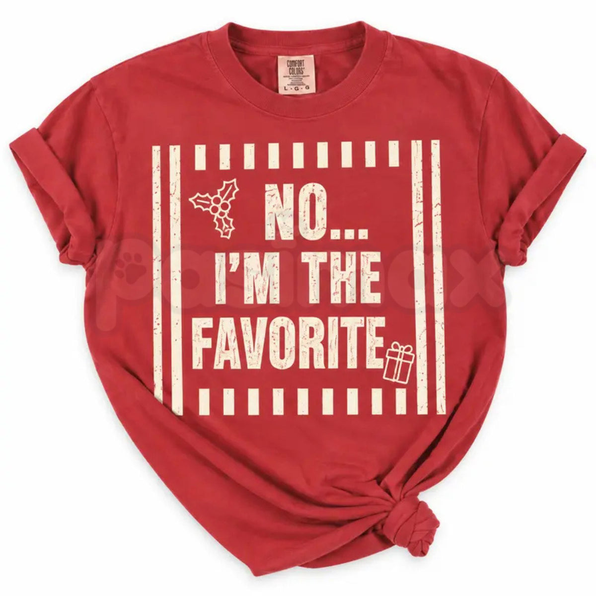 Comfort Colors® I'm The Favorite One Christmas T-Shirt – Custom Friends Matching Xmas Graphic Tee, Funny Holiday Squad Unisex Top & Gift
