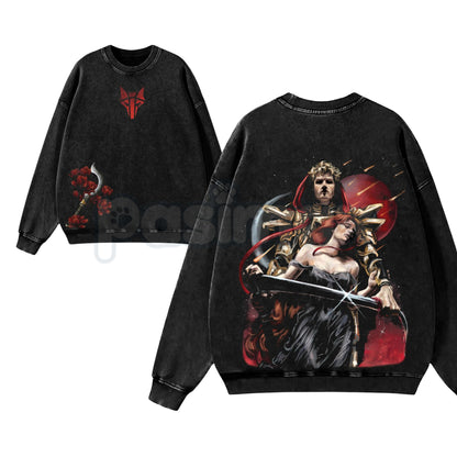 Red Rising The Reaper of Mars T-Shirt – Darrow O'Lykos Oversized Graphic Tee, Lightweight Washed Cotton Sci-Fi Streetwear