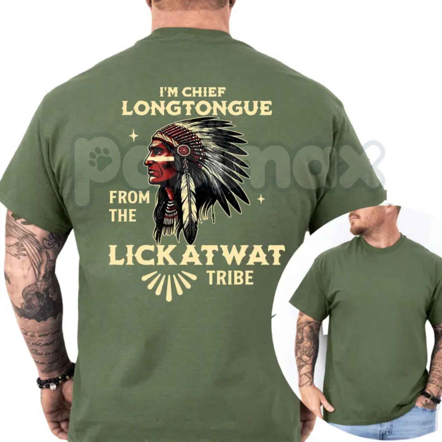 I'm Chief Longtongue T-Shirt – Funny Native Indian Chief Parody Unisex Cotton Tee