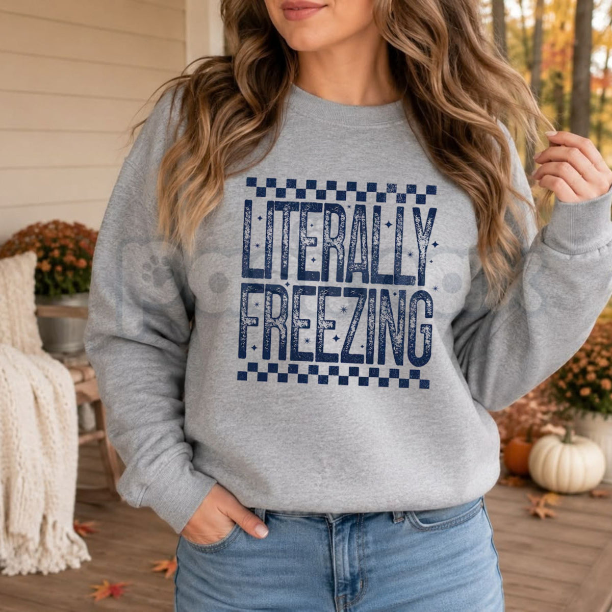 Literally Freezing Sweatshirt | Relatable Winter Graphic Crewneck