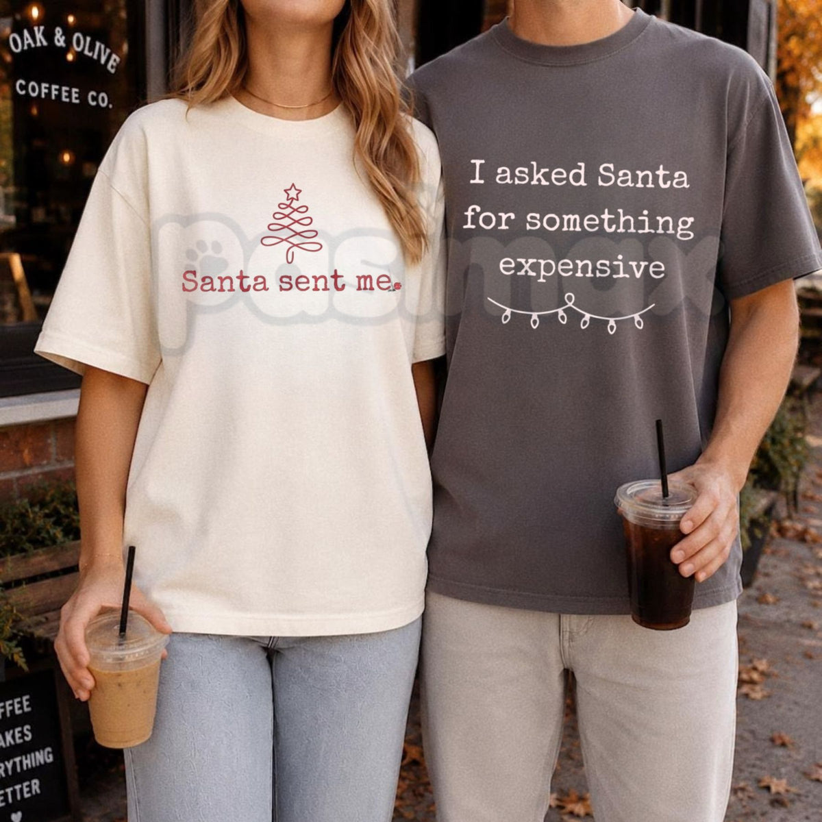 Comfort Colors® Matching Christmas Couples T-Shirts – Funny Husband & Wife Santa Quote Graphic Tee, Holiday Unisex Top & Gift