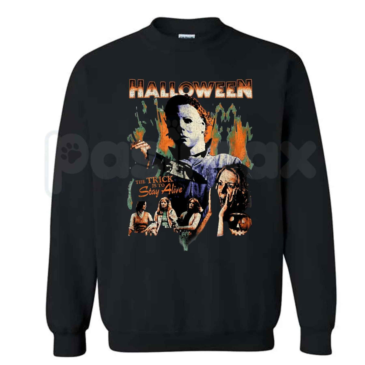 Halloween 1978 Michael Myers Shirt – The Trick Is To Stay Alive Horror Hoodie & Spooky Graphic Sweatshirt