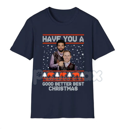Good Better Best Christmas Football T-Shirt - Funny Ugly Sweater Pattern Tee, Holiday Game Day Apparel, Football Fan Seasonal Graphic Shirt