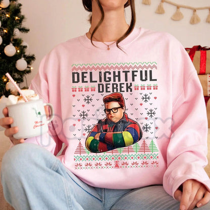 Delightful Derek Christmas Shirt Sweatshirt | Comfort Color Movie Shirt | Funny Step Brothers Quote Jumper | Will Ferrell Comedy Gift