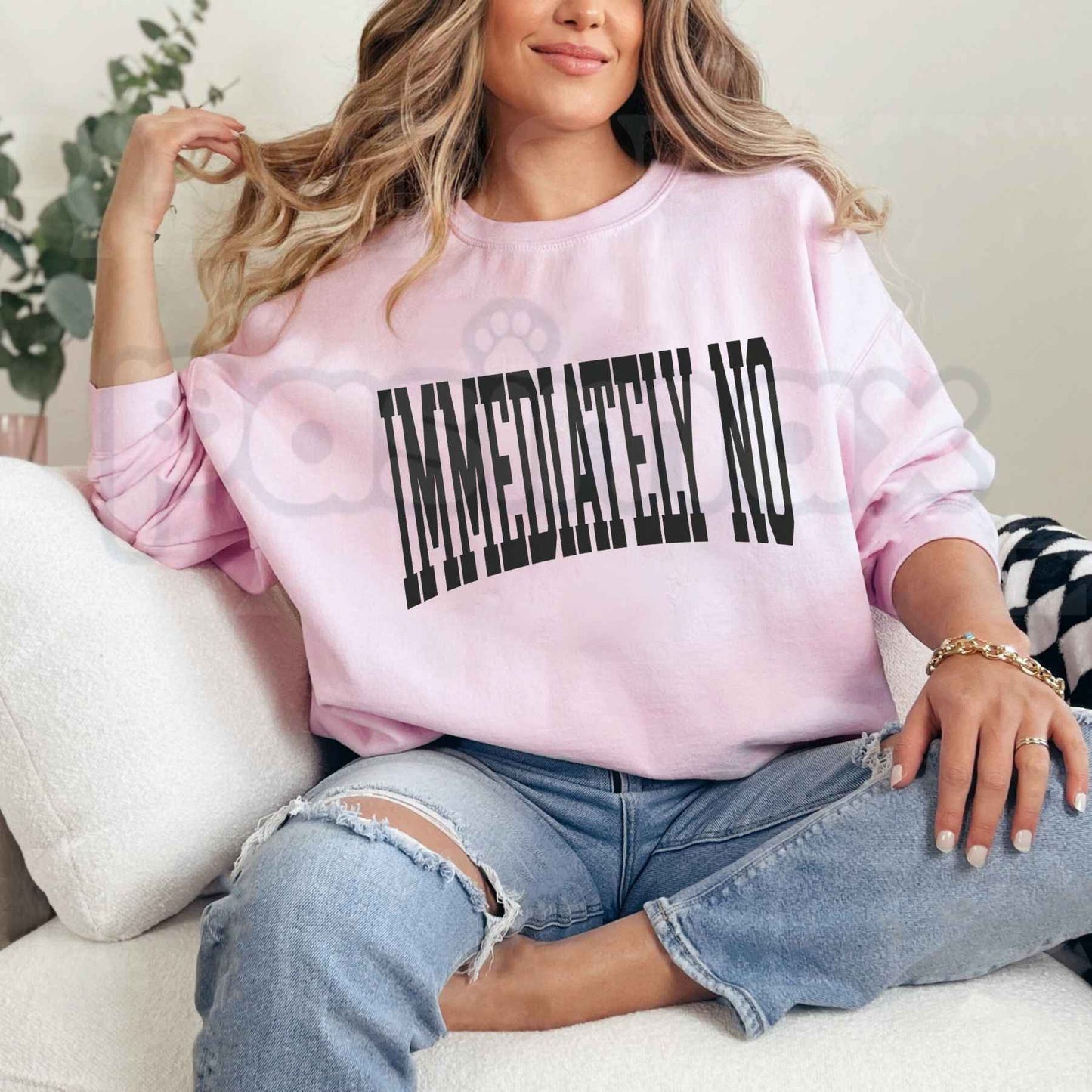 Immediately No Graphic Sweatshirt | Retro Sarcastic Quote Crewneck