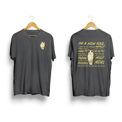 "New Souls" Double-Sided Meowl Meme T-shirt - Funny Cat Lover Gift, Unisex Brainrot Tee