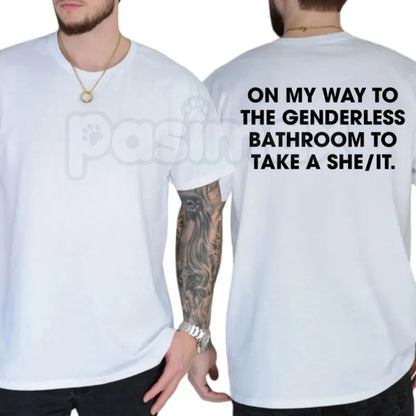 "On My Way" Genderless Graphic T-Shirt – Minimalist Modern Fluid Fit Unisex Crewneck Tee