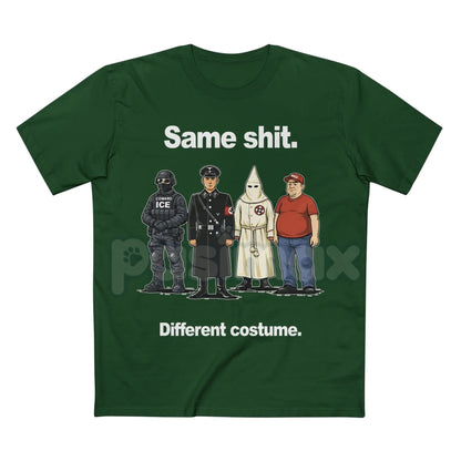 "Same Shit Different Costume" Funny T-Shirt - Sarcastic Daily Routine Tee, Humorous Social Commentary Shirt, Funny Work & Life Graphic Apparel, Cynical Humor Streetwear