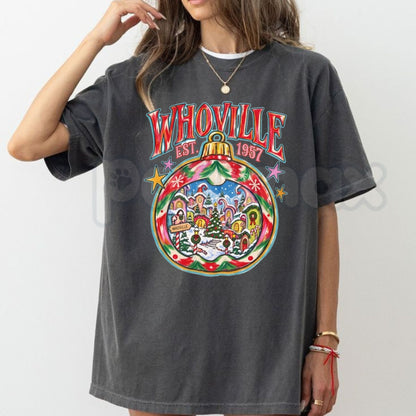 Comfort Colors® Preppy Christmas T-Shirt – Cute Characters 2026 Graphic Tee, Vintage Christmas Movie Unisex Top & Holiday Gift