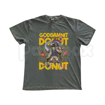Comfort Colors® "Goddamnit Donut" T-Shirt – Funny Sci-Fi Action Graphic Tee, Retro Princess Donut & Carl Shirt, Sarcastic LitRPG Fan Gift