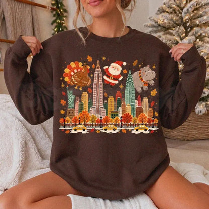 Thanksgiving Parade Sweatshirt | Retro NYC Holiday Graphic Crewneck