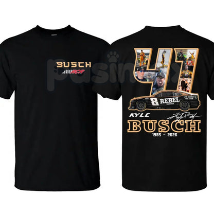 Kyle Busch 41 Tribute T-Shirt – Vintage NASCAR Racing Legend Memorial Graphic Tee (Version 2)