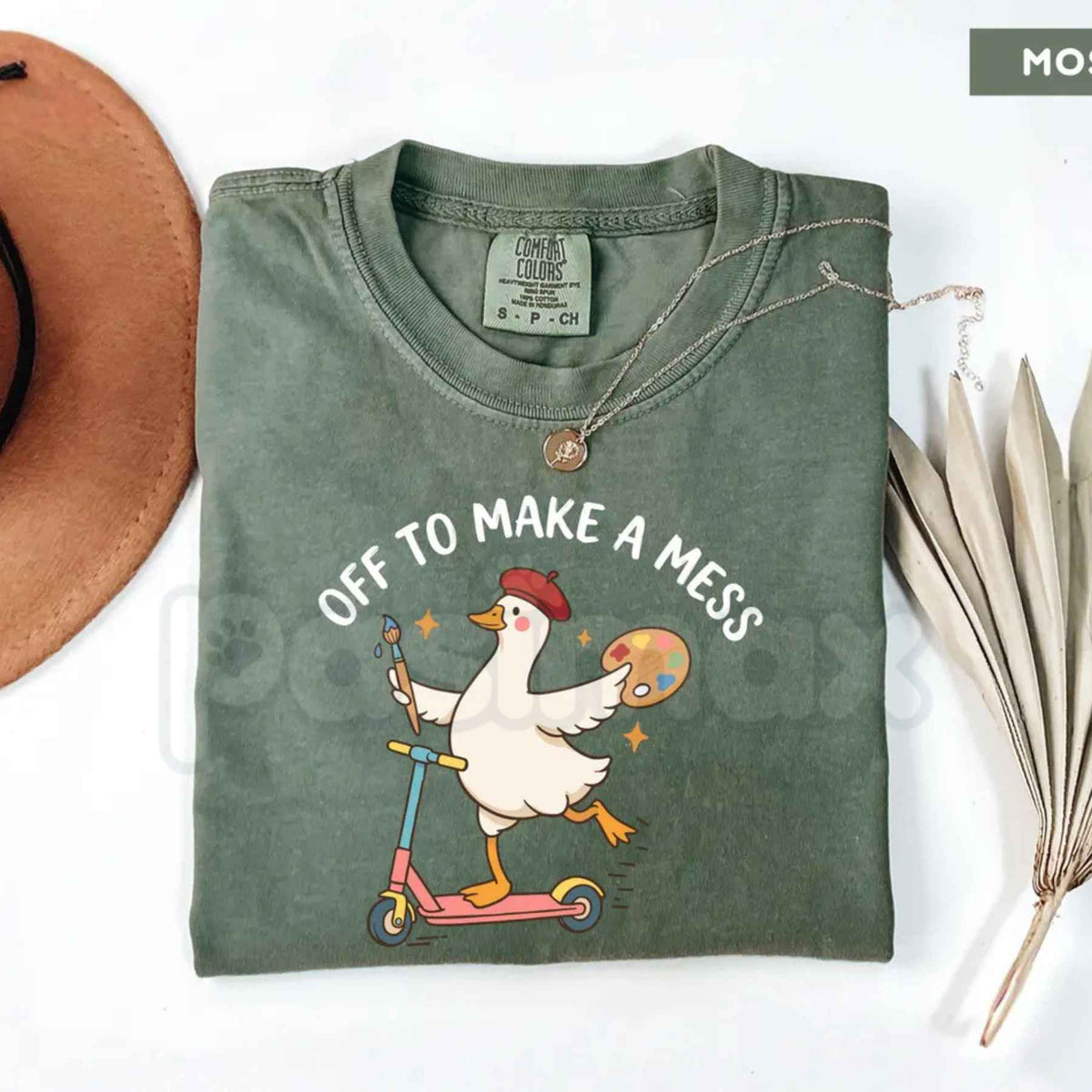 Comfort Colors® Off To Make A Mess T-Shirt – Funny Artist Goose Graphic Tee, Cute Painter Unisex Top & Gift