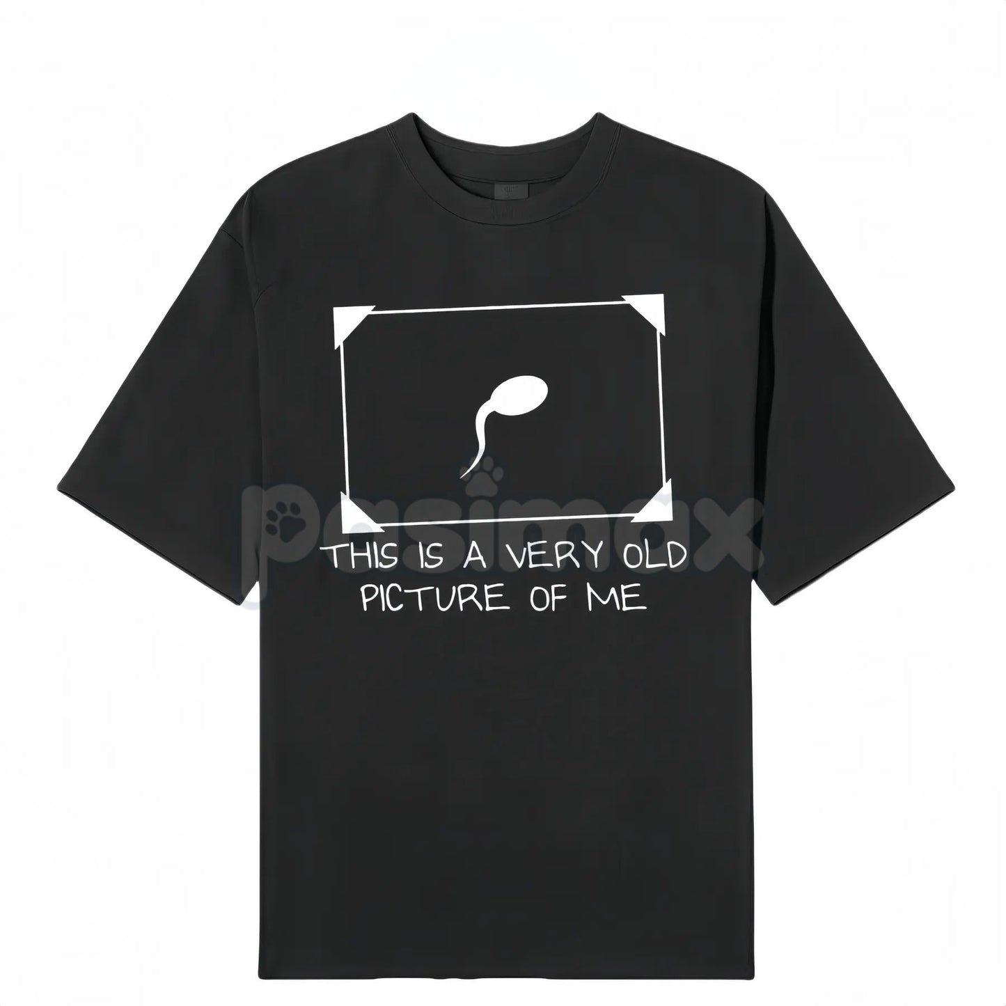 Funny Sperm Graphic Tee - "Very Old Picture of Me" T-Shirt, Trendy Unisex Streetwear, Witty Biology Humor Gift