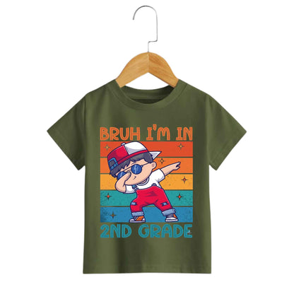 Bro I'm in Second Grade Now T-Shirt – Funny Back to School Boys Cotton Graphic Tee