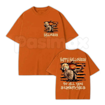 Funny Pumpkin Sheriff Halloween T Shirt – Spooky Season Cowboy Graphic Tee, Sarcastic Autumn Holiday Unisex Western Lawman Cotton Shirt