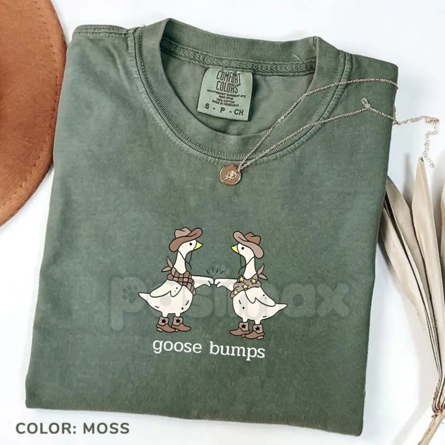 Comfort Colors® "Goose Bumps" Western T-Shirt – Silly Goose Cowboy Graphic Tee, Funny Goose Lover Gift, Sarcastic Western Aesthetic Shirt
