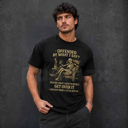 Sarcastic Skeleton Beer Humorous Art T-Shirt – Retro Drinking Humor Unisex Tee