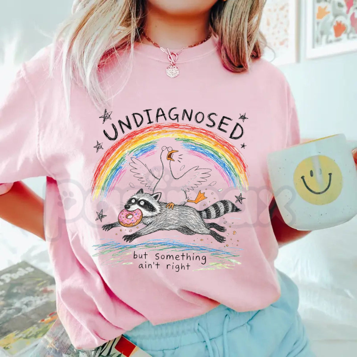 Comfort Colors® Undiagnosed But Something Ain't Right T-Shirt – Funny Sarcastic Graphic Tee, Relatable Mental Health Humorous Unisex Top & Gift