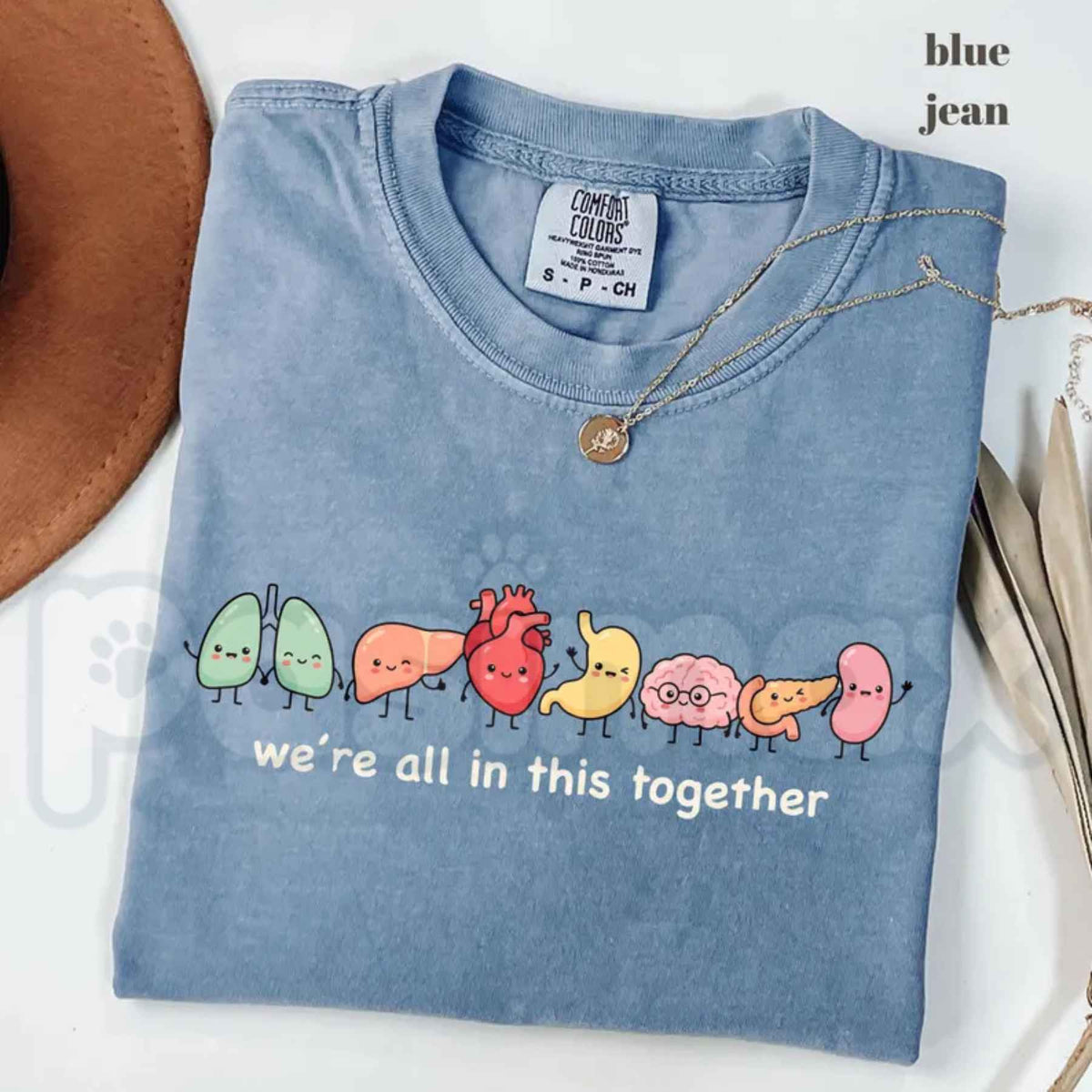 Comfort Colors® We’re All In This Together T-Shirt – Cute Organ Anatomy Graphic Tee, Medical Student & Healthcare Worker Unisex Top & Gift