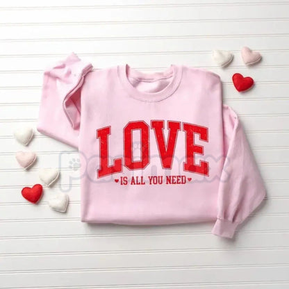 Love Valentines Sweatshirt | Love All You Need Shirt | Womens Valentines Sweatshirt | Romantic Heart Graphic Jumper | Aesthetic Valentine’s Day Gift for Her