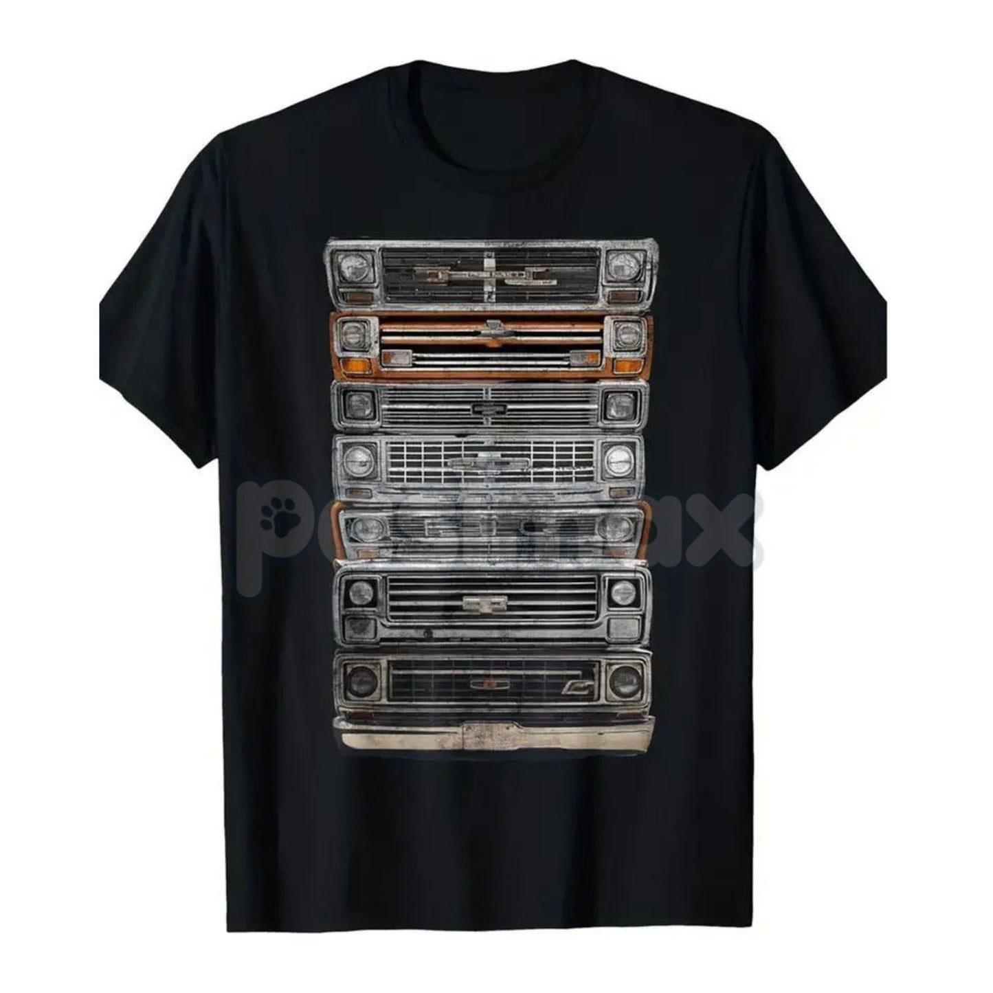 Classic American Square Body Trucks Graphic T-Shirt - Retro Summer Tee for Men, Vintage Chevy Truck Apparel, Golf Gift for Men and Women