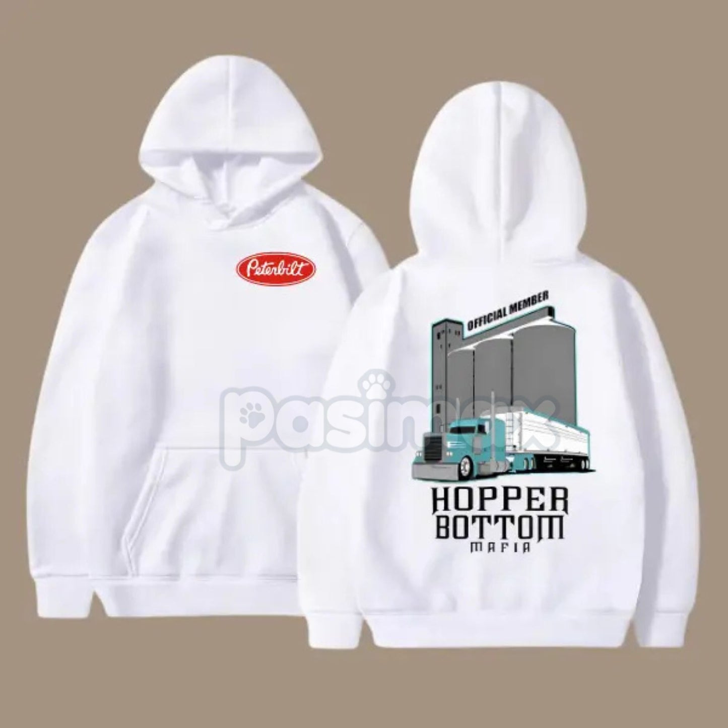 Hopper Bottom Mafia Hoodie – Peterbilt Semi Truck Graphic Pullover, Grain Hauler Trucker Apparel, Unisex